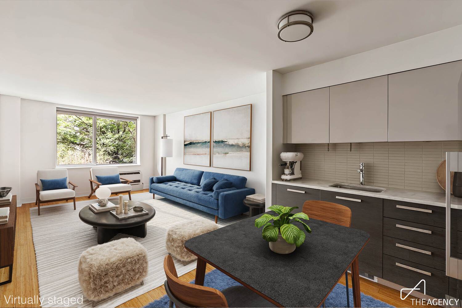This expansive north and south facing JR 4 is one of the largest one bedroom plus home office layouts available in Hell's Kitchen within a luxury full service building at ...