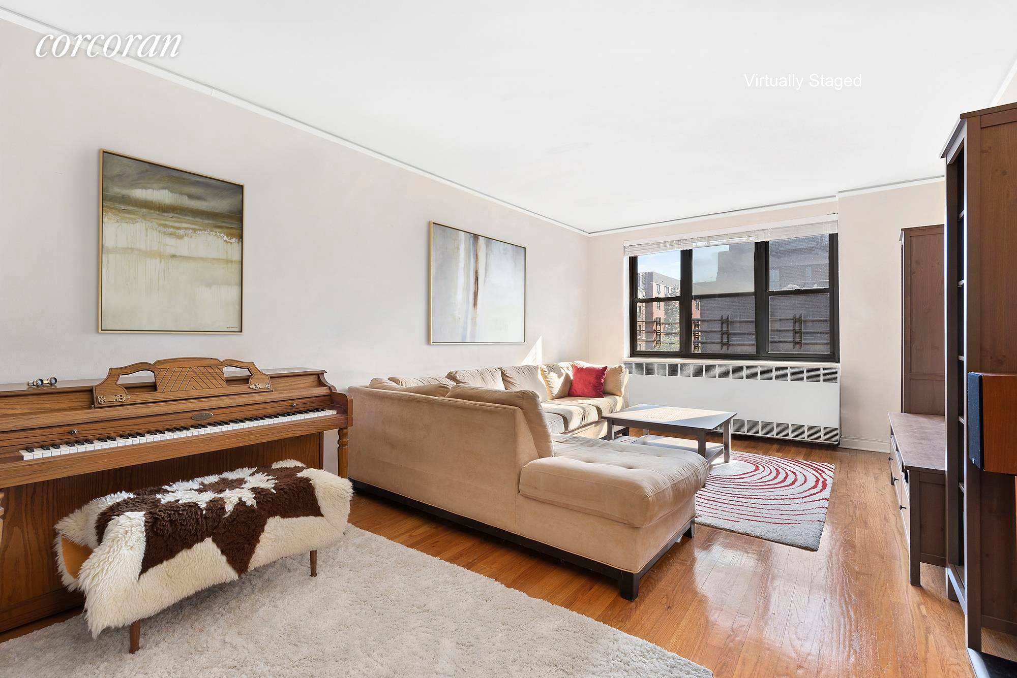Located at 67 35 Yellowstone Boulevard, an intimate and well managed co operative, this expansive two bedroom and two bathroom home is bright and spacious.