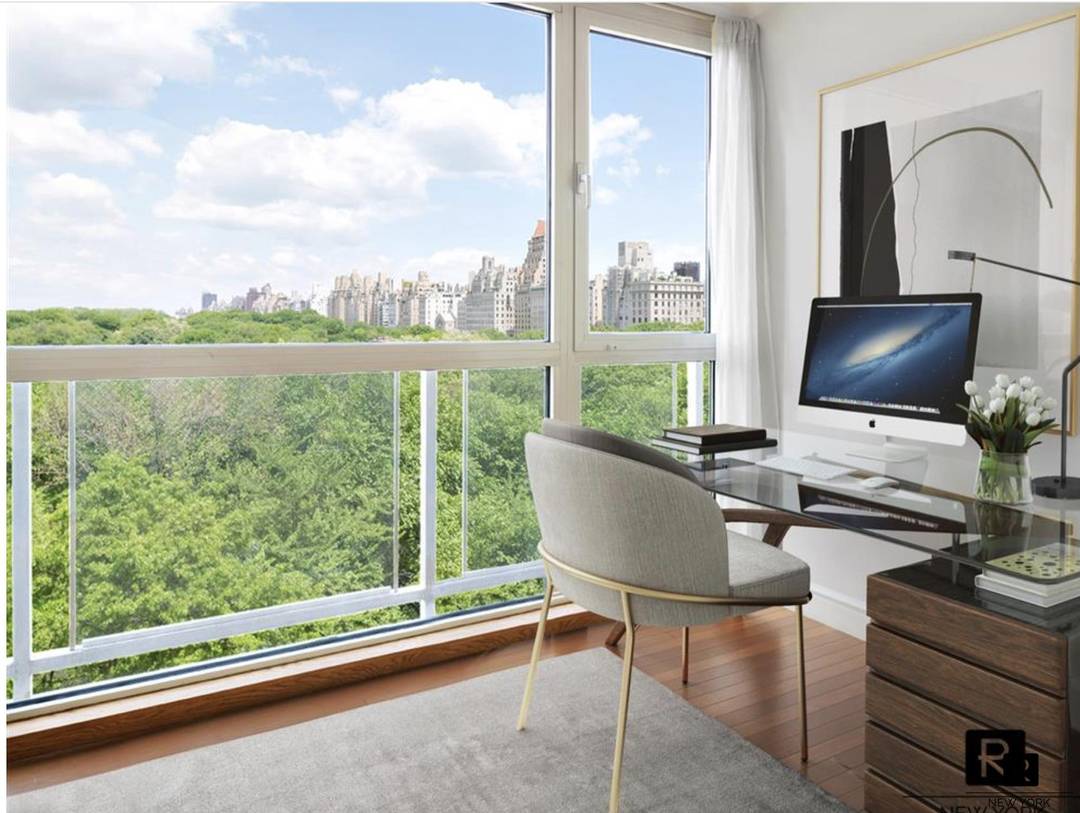 Also available for rent Perched high above the city, this exceptional residence offers breathtaking 360 degree views, with the living room showcasing panoramic vistas of Central Park.