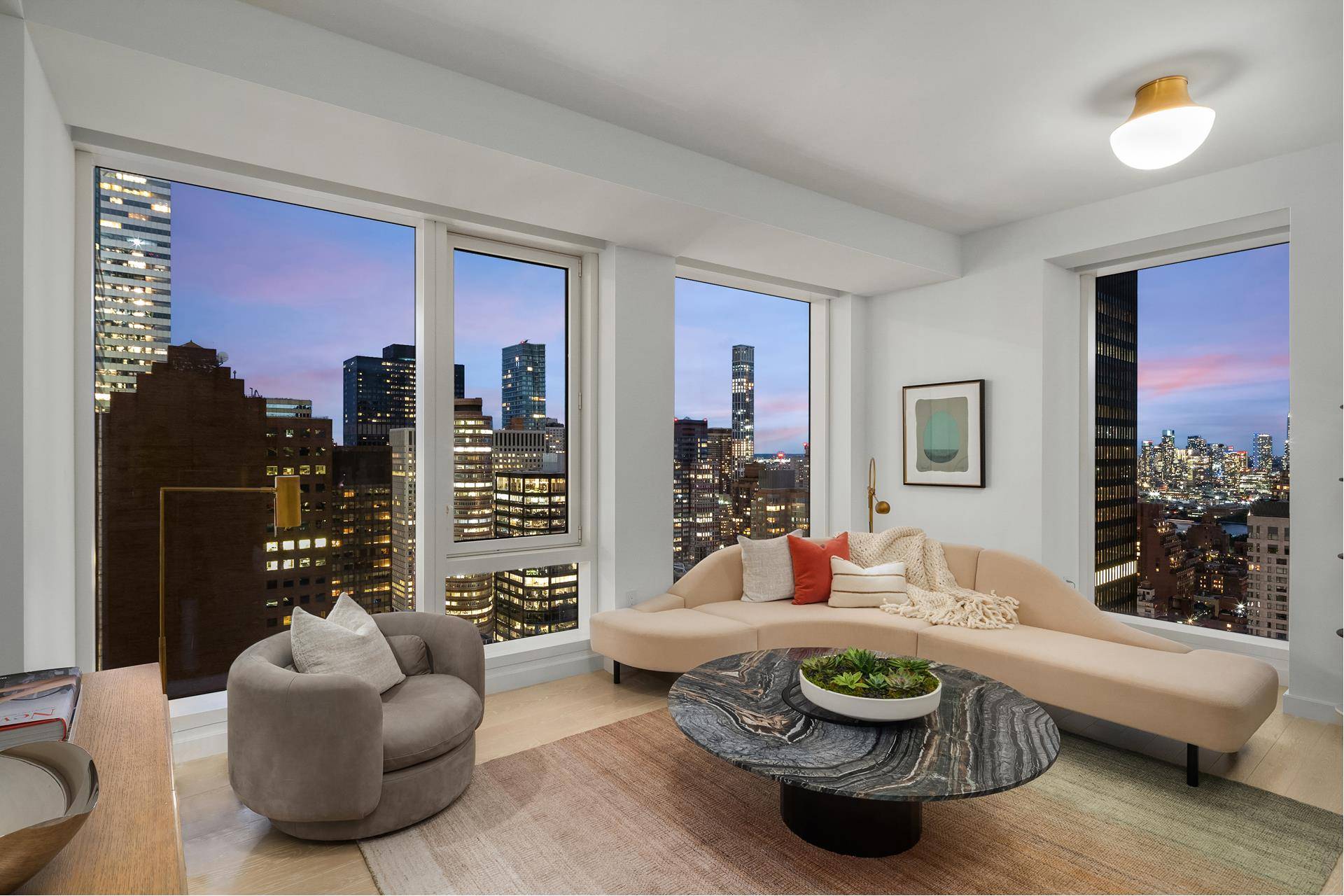 Immediate Occupancy. This expansive two bedroom, two and a half bathroom residence designed by Champalimaud offers north, east and southern exposures through floor to ceiling windows.