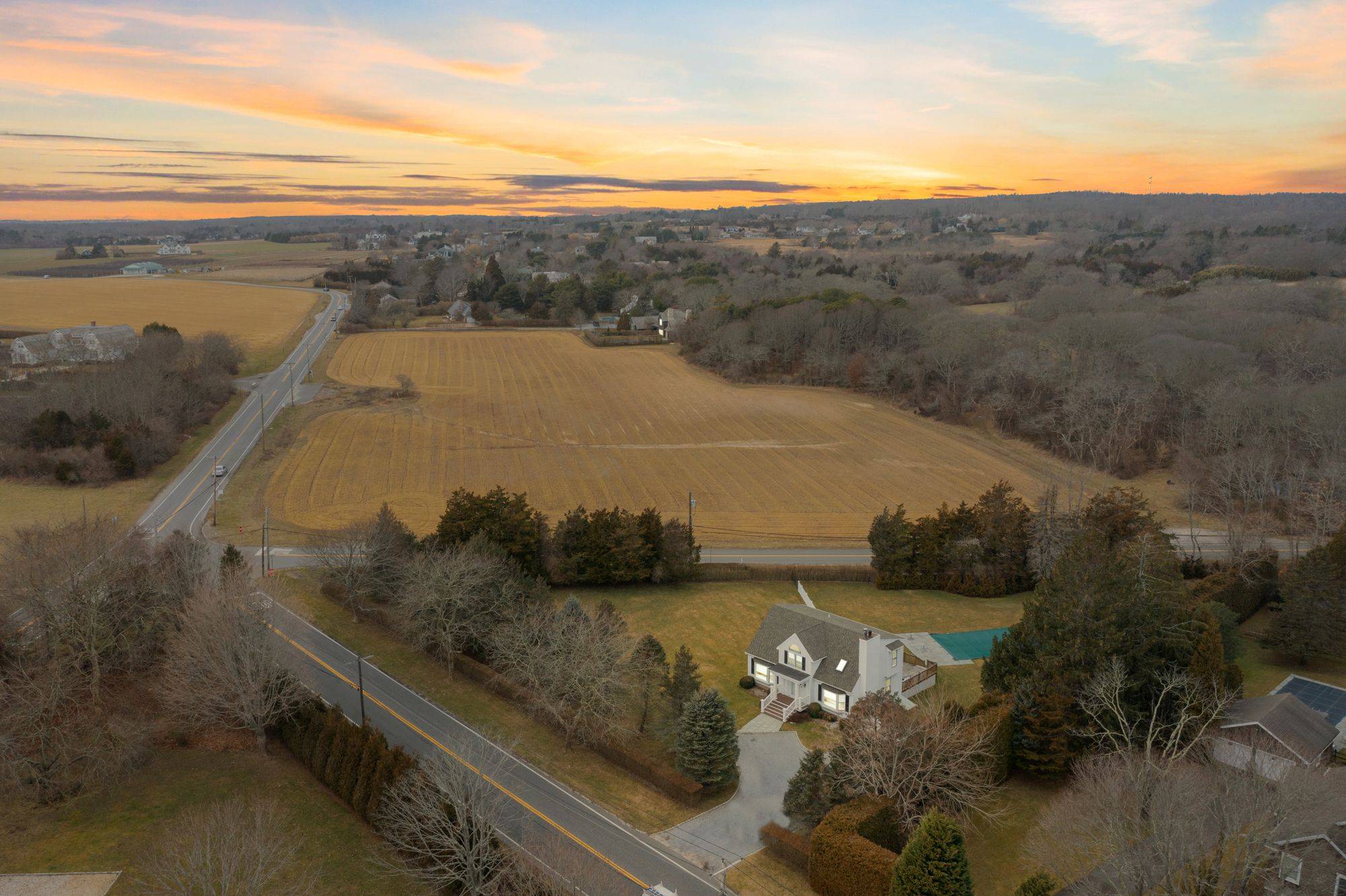 Water Mill Traditional with Sweeping Farm Views and Heated Pool 