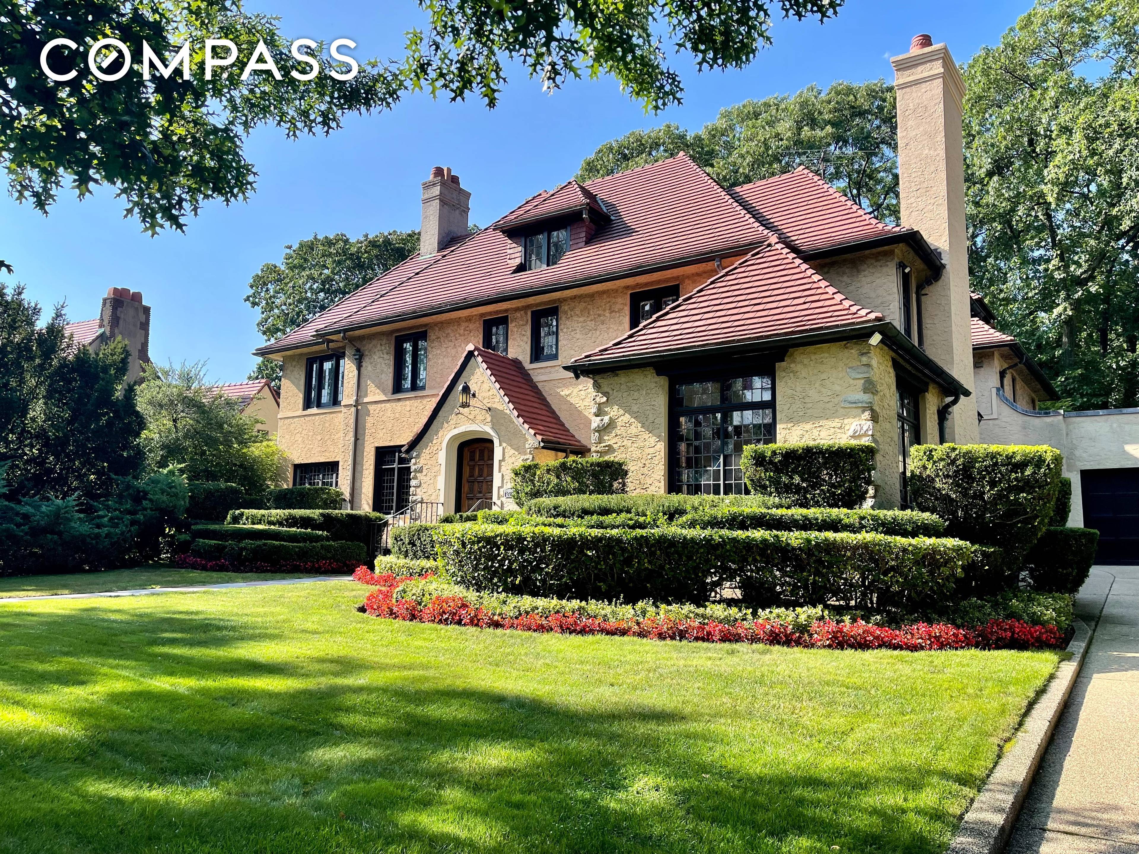 Located on a charming and quiet tree lined street in Forest Hills Gardens, 15 Wendover Road stands tall on a beautiful and maturely landscaped 11, 010 square foot lot.