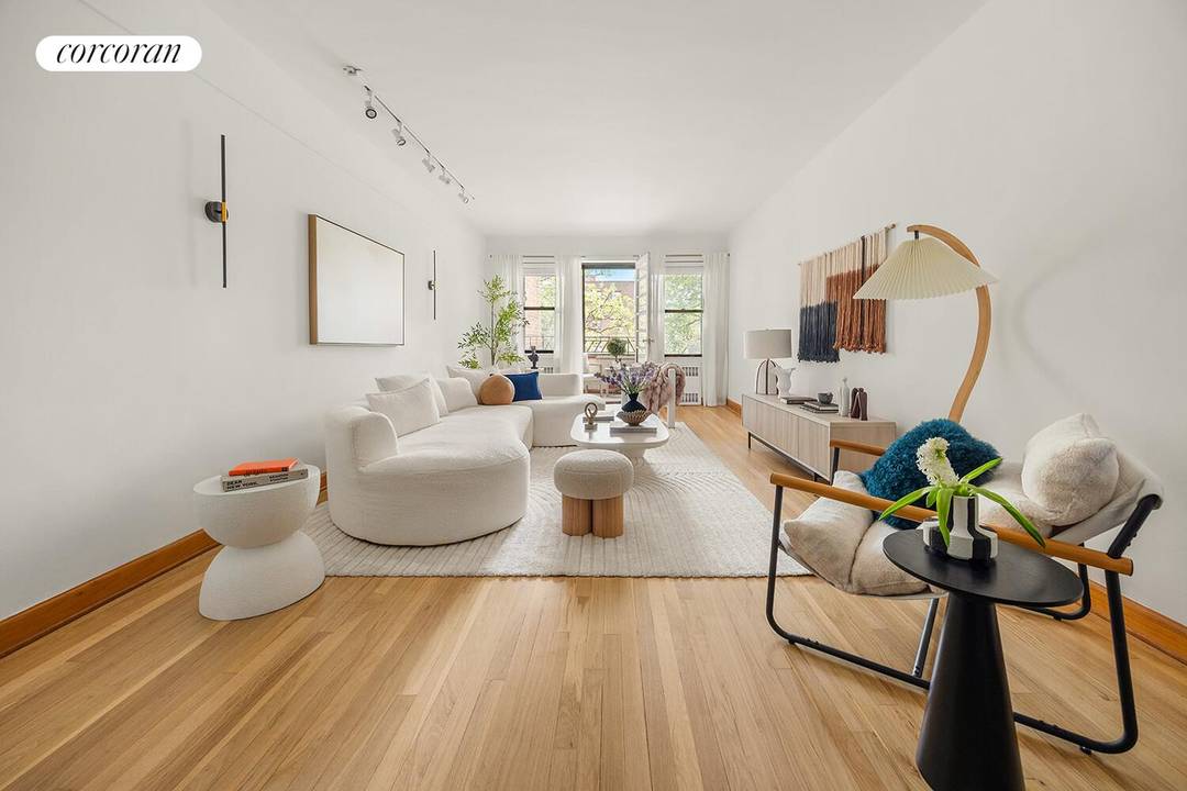 Thoughtfully designed and filled with natural light, this beautifully renovated one bedroom converts to a two bedroom, one bathroom Windsor Terrace co op combines generous proportions with a seamless layout, ...