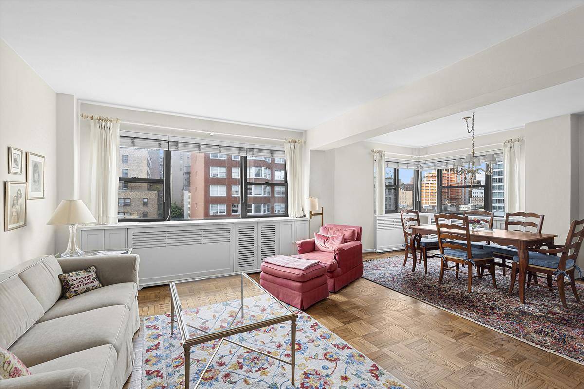 Sun drenched convertible 2 bedroom boasts 13 windows with three exposures.