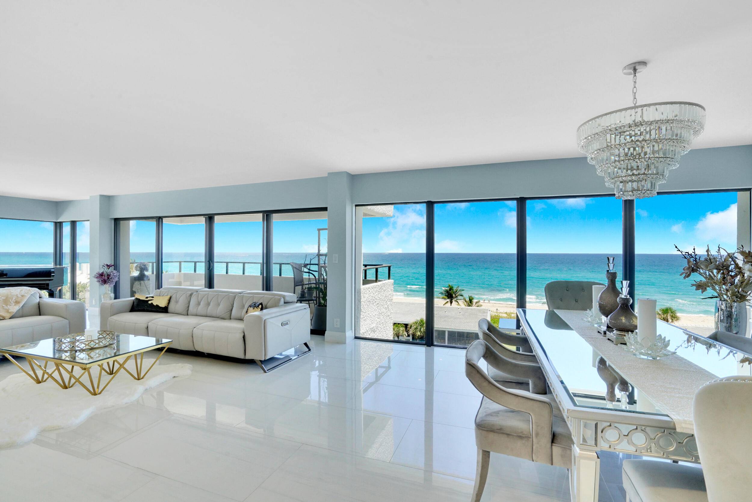 Magnificent due east facing oceanfront 2 2 condo with breathtaking 180 degree wide short long range ocean, beach surf views.