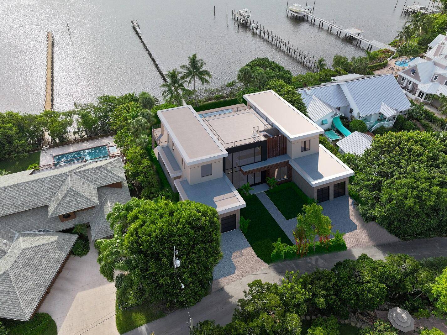 Magnificent Waterfront Estate on Hypoluxo Island by Farrell Building Company.