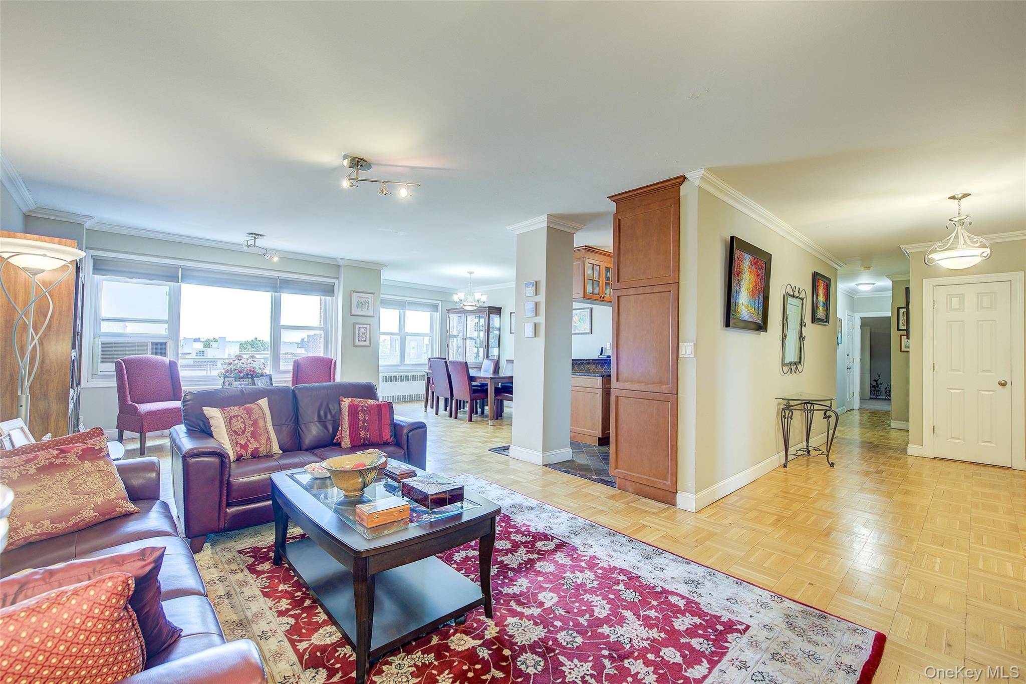 Unique, beautifully renovated 1500 sq ft 3 bedroom 2 bath available at Forest Hills' most iconic mid century modern 24 hr doorman luxury co op.