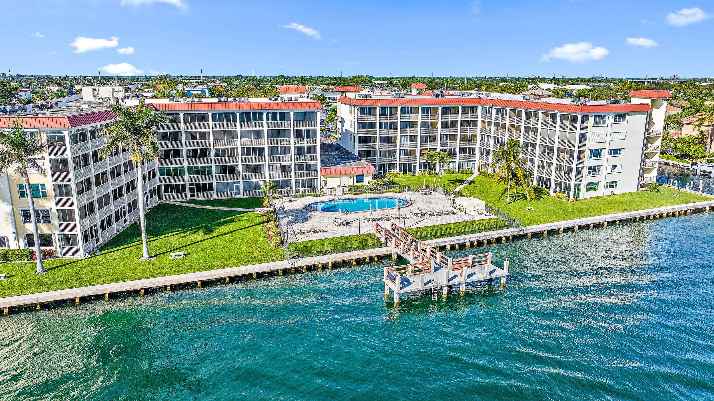 Located in North Palm Beach this 2 bed, 2 bath, condo has direct Intracoastal views over looking pool and green space.