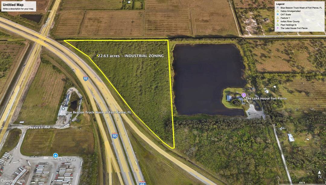 Prime 22. 63 Acre Industrial Property with I 95 Frontage Orange Ave Interchange Access.