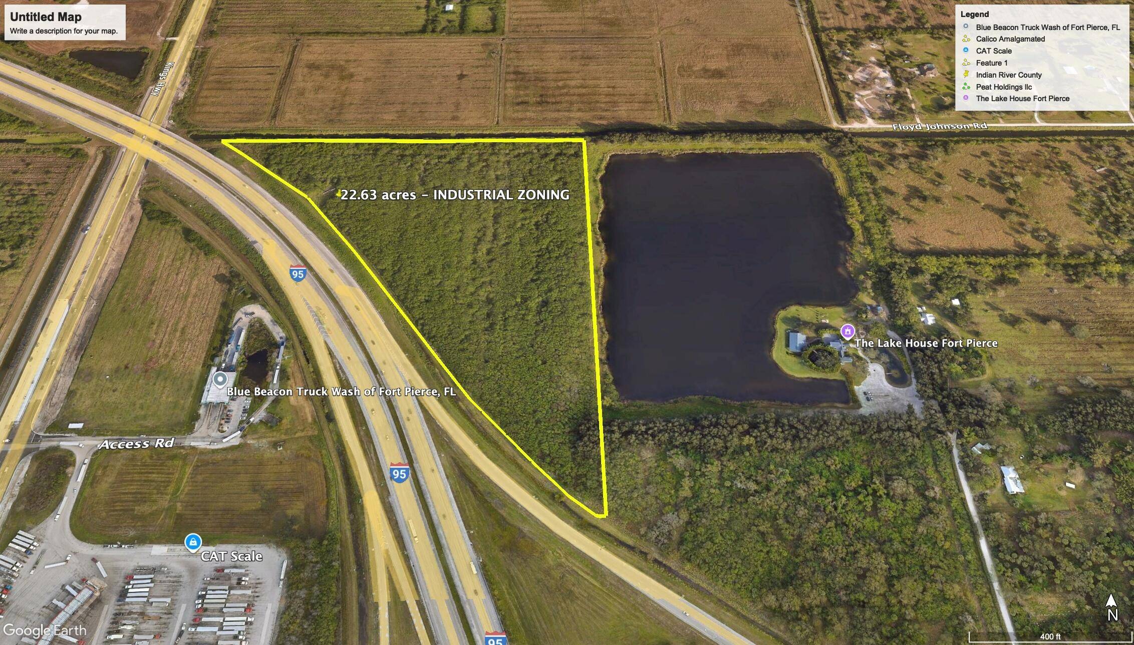 Prime 22. 63 Acre Industrial Property with I 95 Frontage Orange Ave Interchange Access.