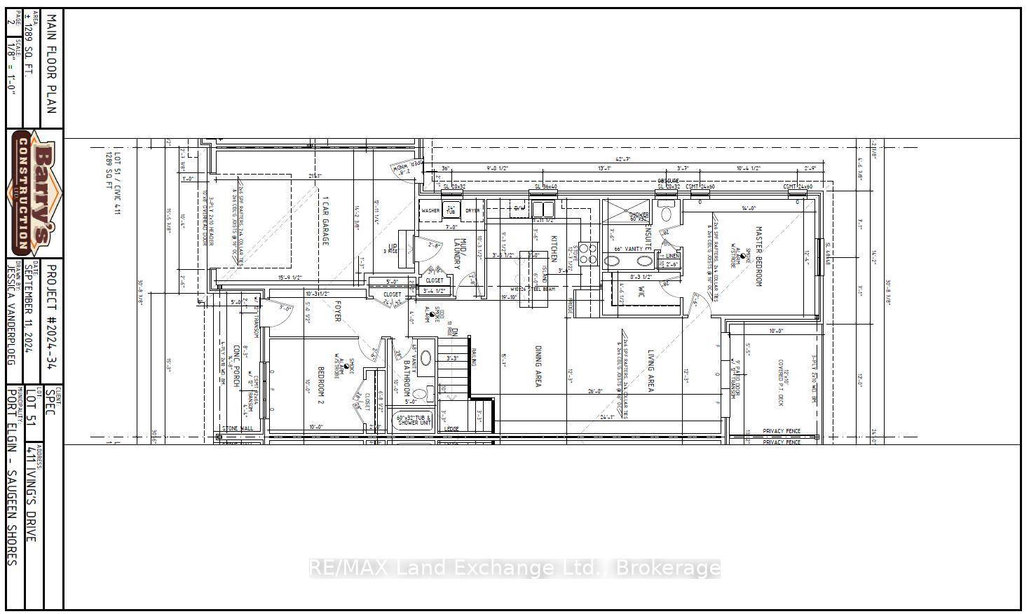 Under construction, this 1289 sqft freehold bungalow townhome at 411 Ivings Dr, Port Elgin is expected to be move in ready in approximately 90 days.