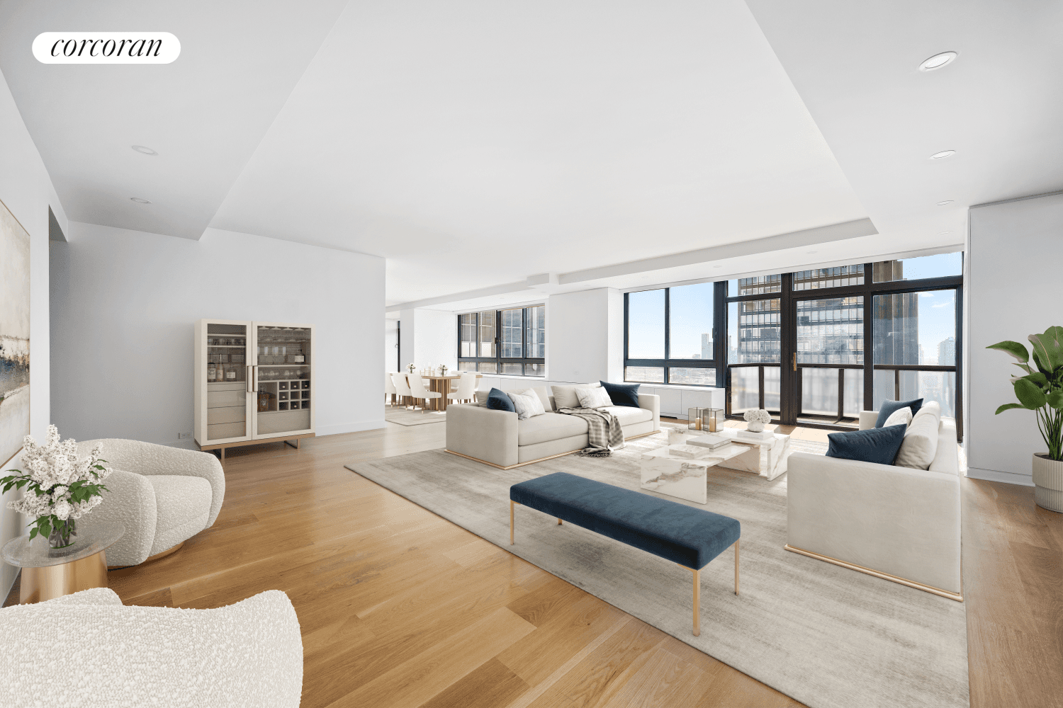Brand new renovation just completed in apartment 33AB a rarely available, high floor, corner apartment boasting a 65' foot long expanse of spectacular East River views at 100 United Nations ...