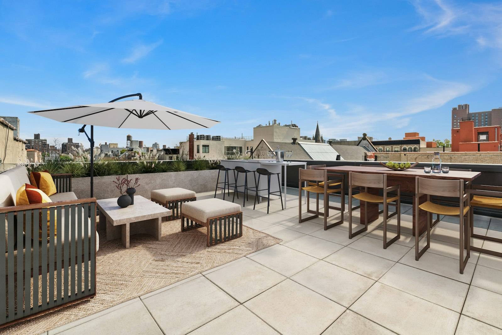 Experience sustainable luxury in this three bedroom, two bathroom Penthouse with a jaw dropping private roof top at The Dovecote, where design, functionality, and Passive House converge seamlessly.