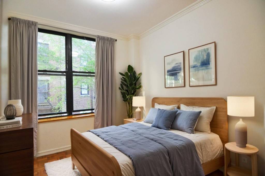 Sunny south. facing renovated large one bedroom apartment with extra high ceilings in a well kept doorman building.