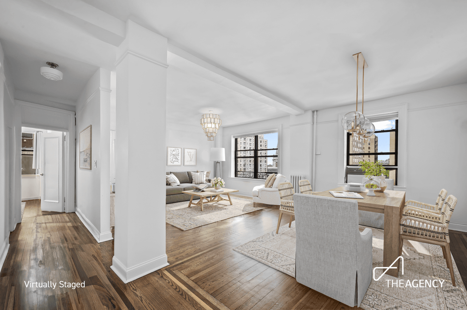 Nestled half a block from Central Park on a classic tree lined stretch of the Upper West Side, this elegant ninth floor two bedroom residence offers timeless pre war charm ...