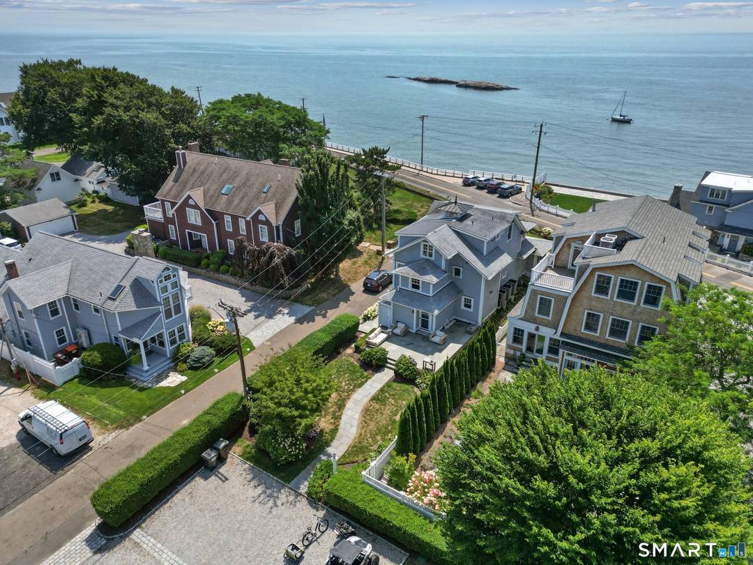 This beautiful waterfront home has unobstructed views of Long Island Sound.