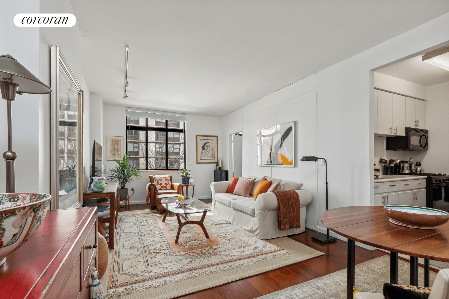 Enjoy the elegant ambience of this spacious, thoughtfully laid out one bedroom apartment with a separate home office at the sought after Hudson Tower condominium.