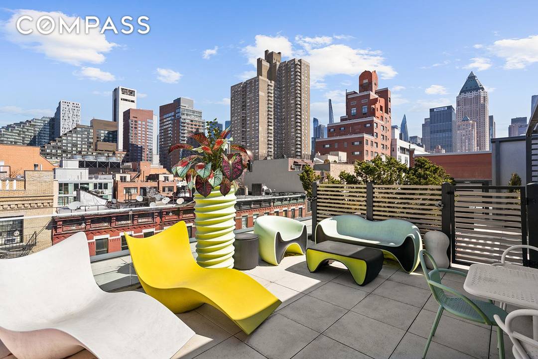 Welcome to Penthouse 3N at 540 West 49th Street a true New York City showpiece that seamlessly blends elevated design, expansive outdoor living, and refined comfort.