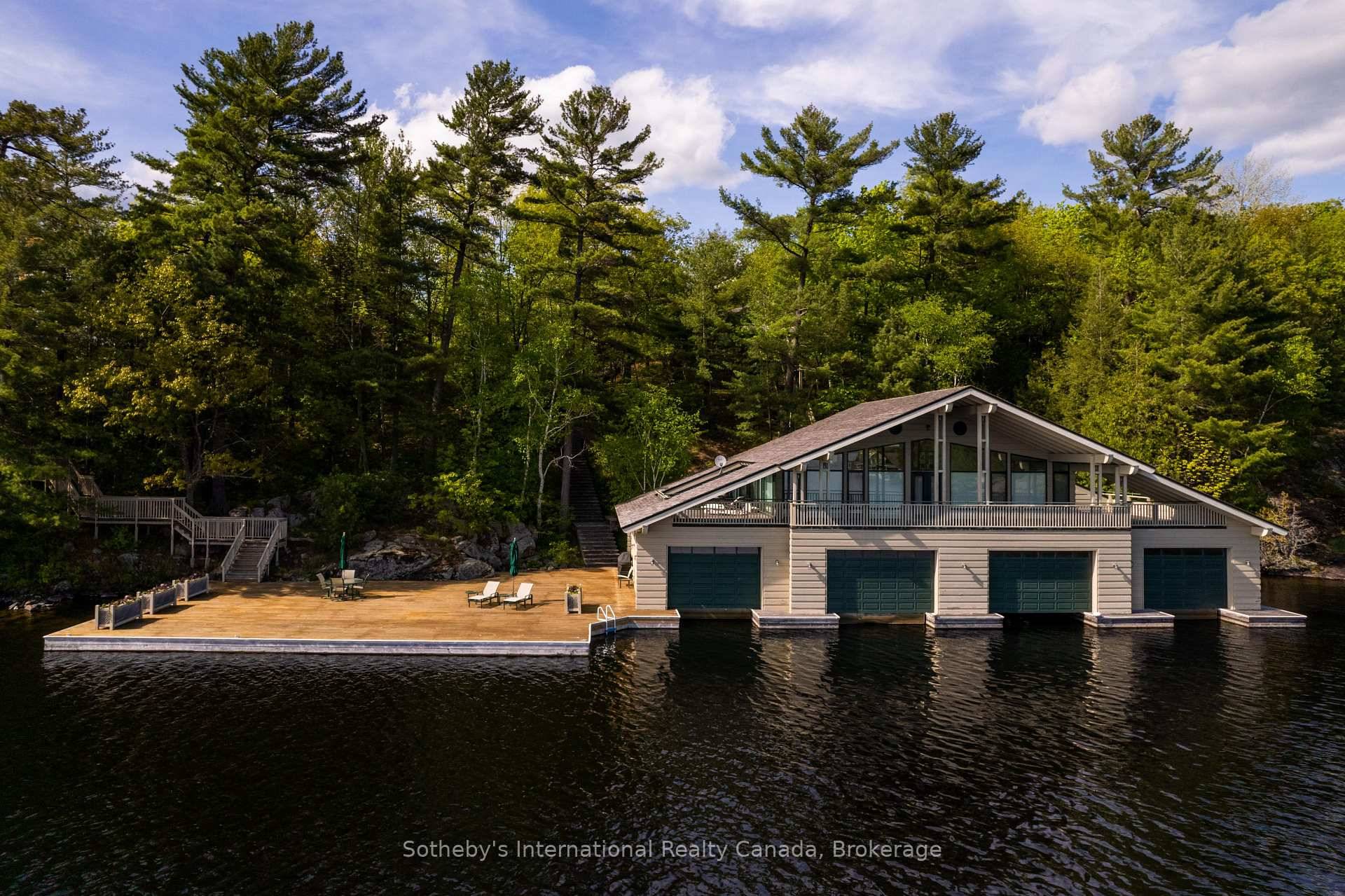 This extraordinary property on Lake Muskoka presents a unique and valuable opportunity to acquire a prime location featuring an oversized boathouse.