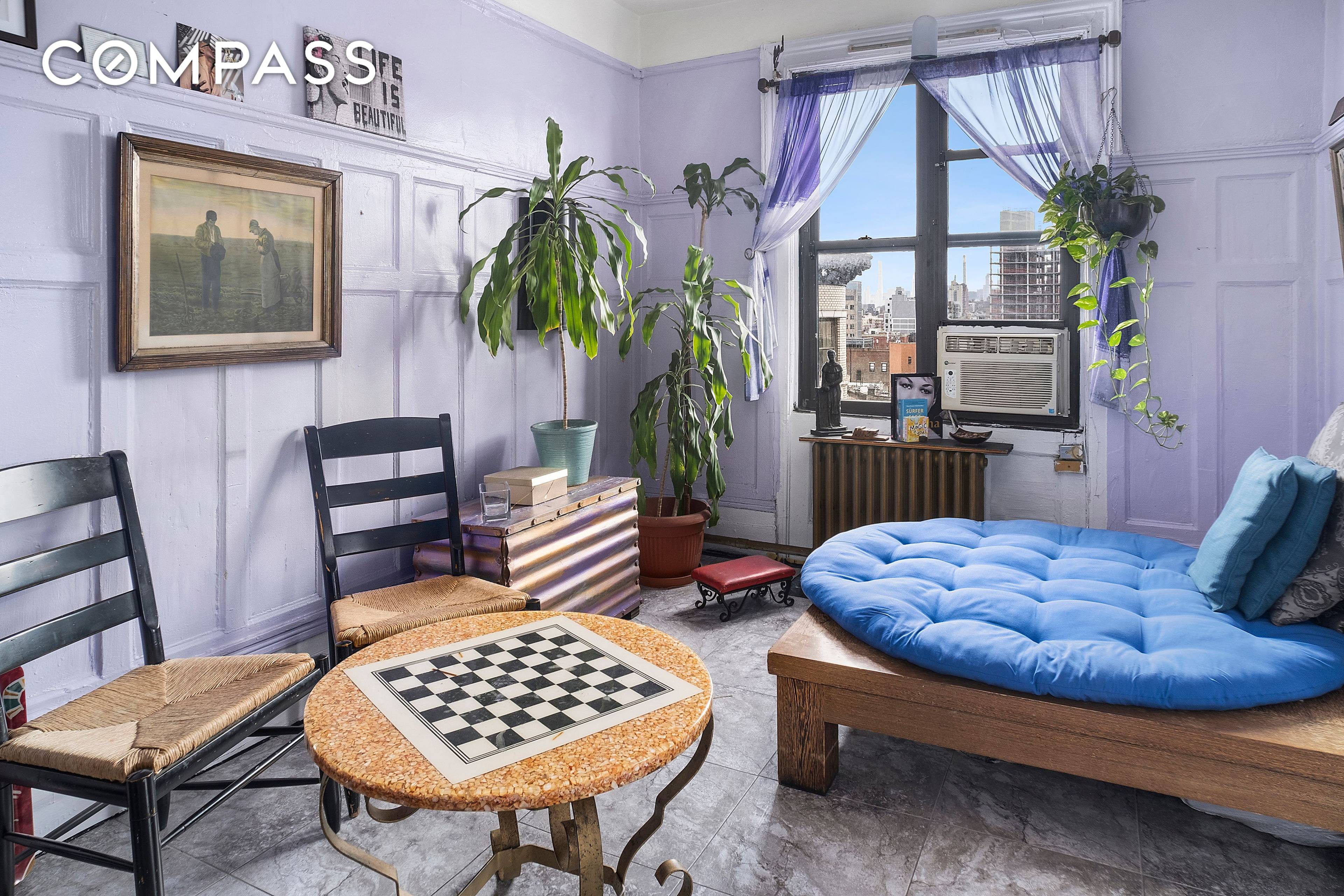 Sunny and bright south and west facing flex two bedroom or one bedroom apartment with home office.