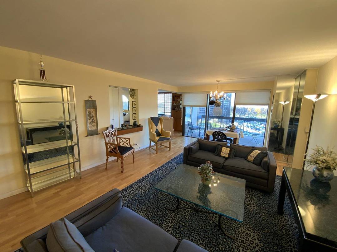 Grand foyer leads to large living room with huge terrace.