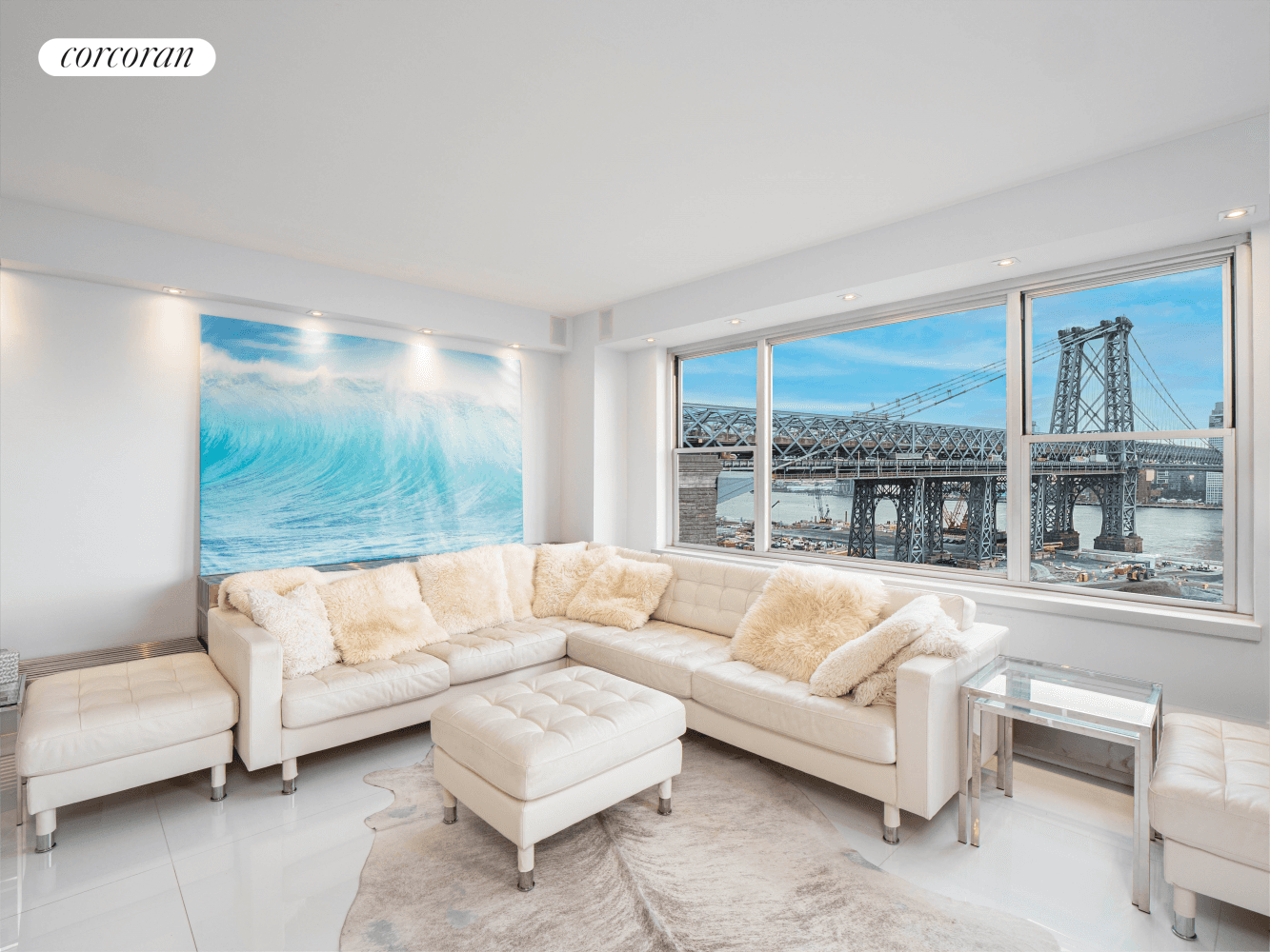 Don't miss this exceptional, professionally designed, and renovated two bedroom apartment with stunning bridge and river views.