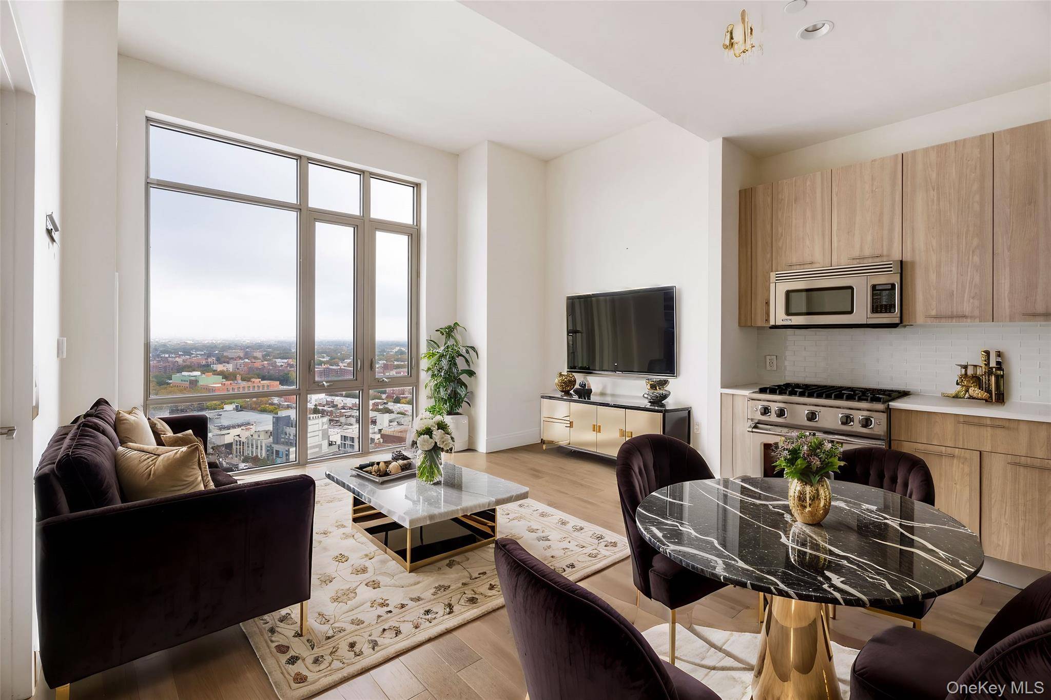 Unit 21A is a north facing one bedroom, one bath home with unobstructed Manhattan skyline views.