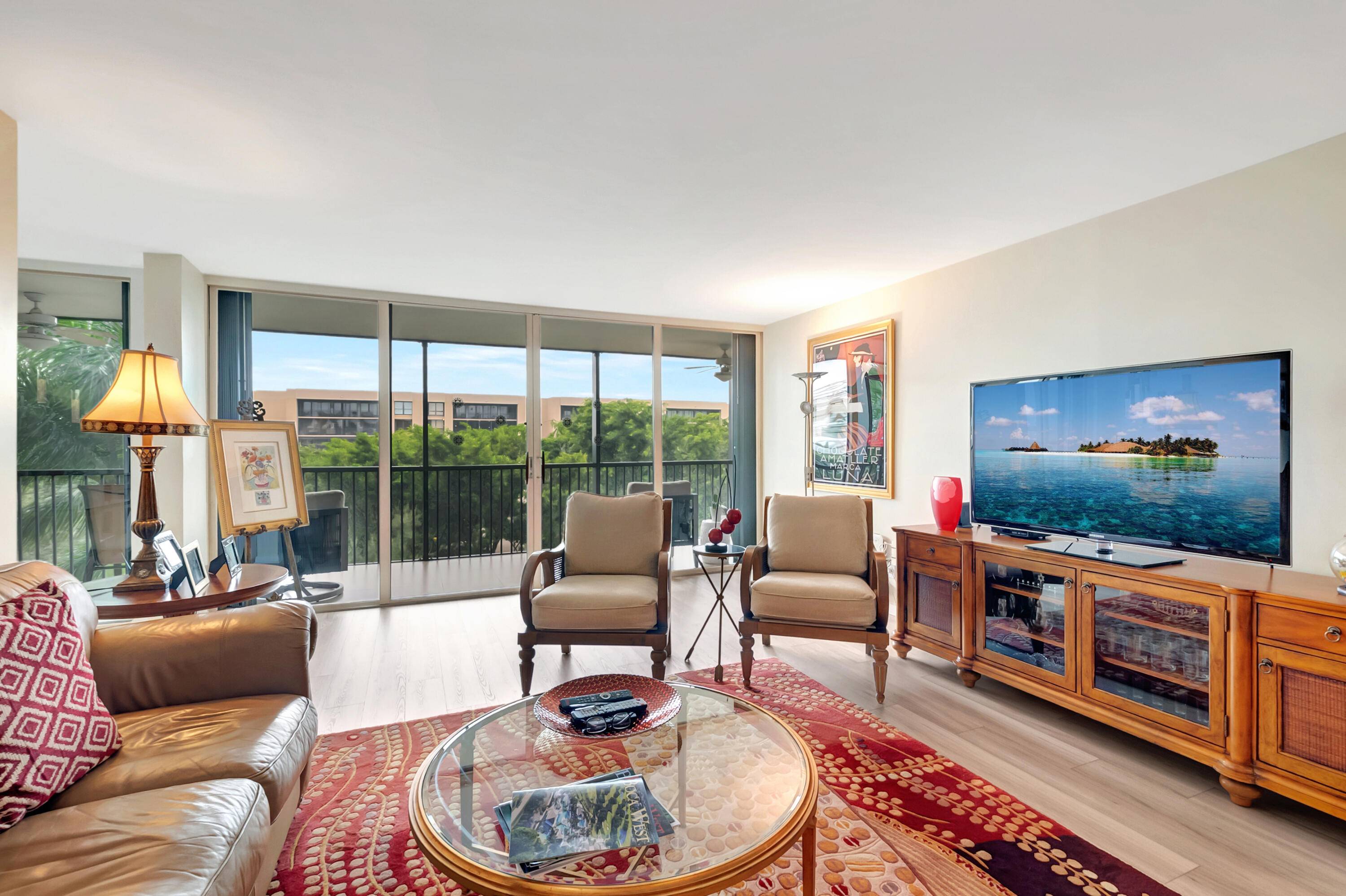 Wonderful renovated Laurel Oaks condo has a garden view golf off to the right.