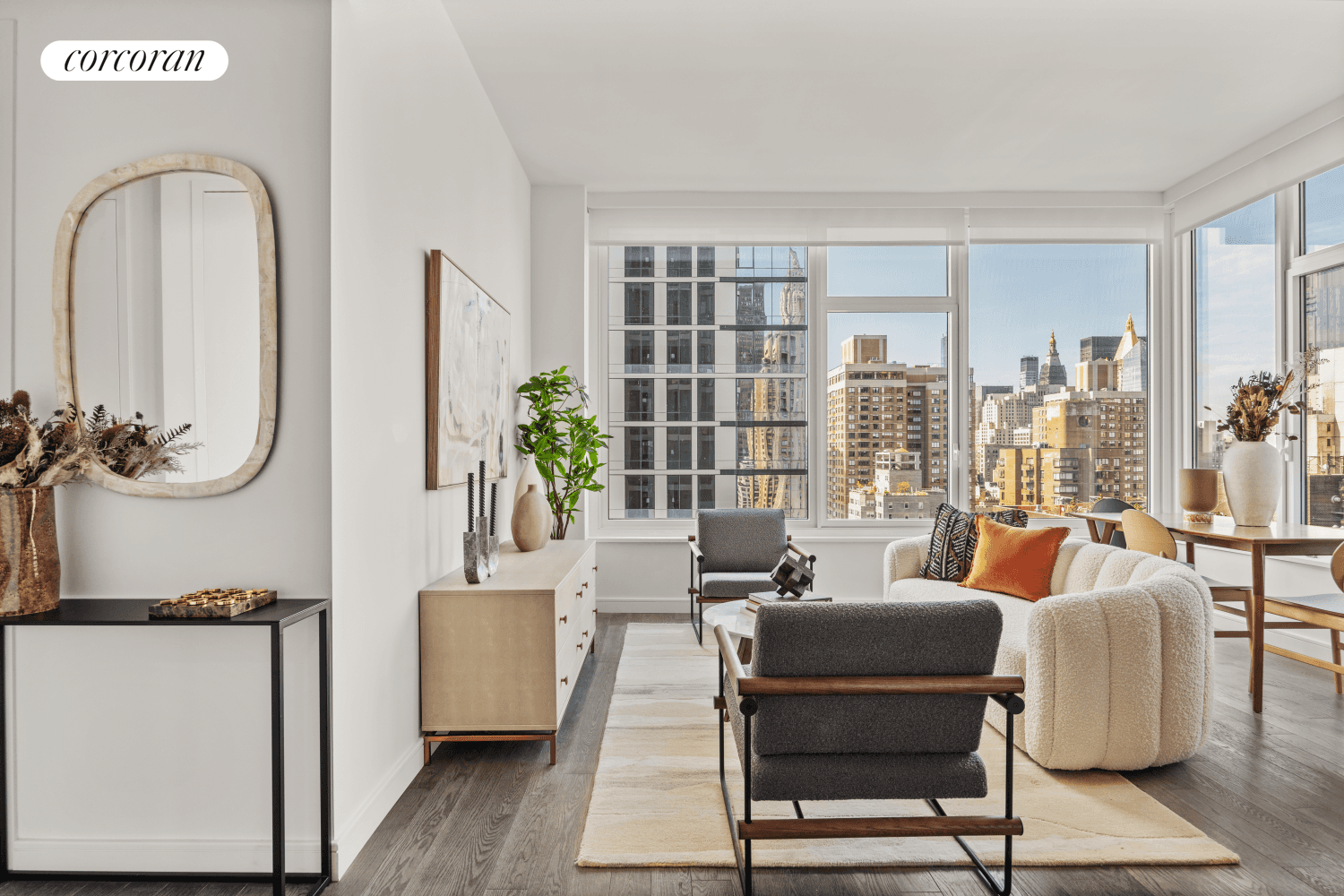 Welcome to Residence B, a corner unit one bedroom facing south and west that embodies modern luxury and sophistication.