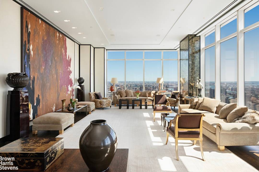 Perched on the 54th floor of One Beacon Court New York's most prestigious modern landmark with a private circular driveway, designed by renowned architect Cesar Pelli this stunning penthouse, masterfully ...