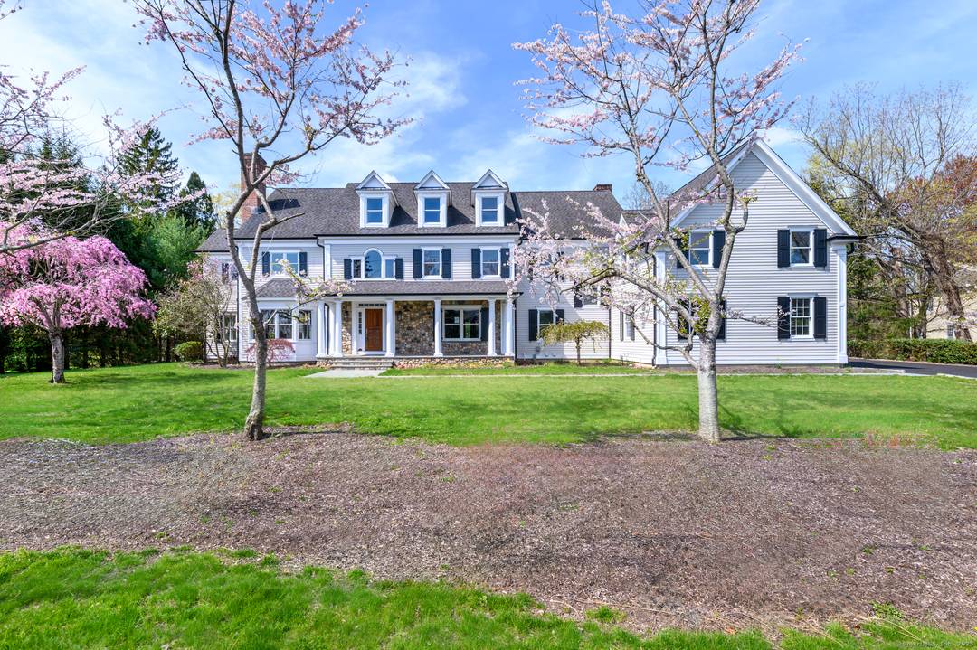Stately North Stamford Colonial w Sweeping Curved Staircase.