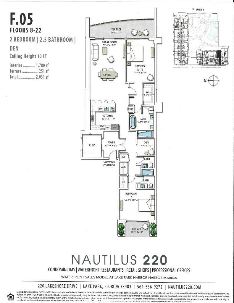 Perched on the 12th floor of the South Tower at 220 Nautilus, this sought after F 5 floorplan offers an East to West, floor through 2 bedroom, 2.