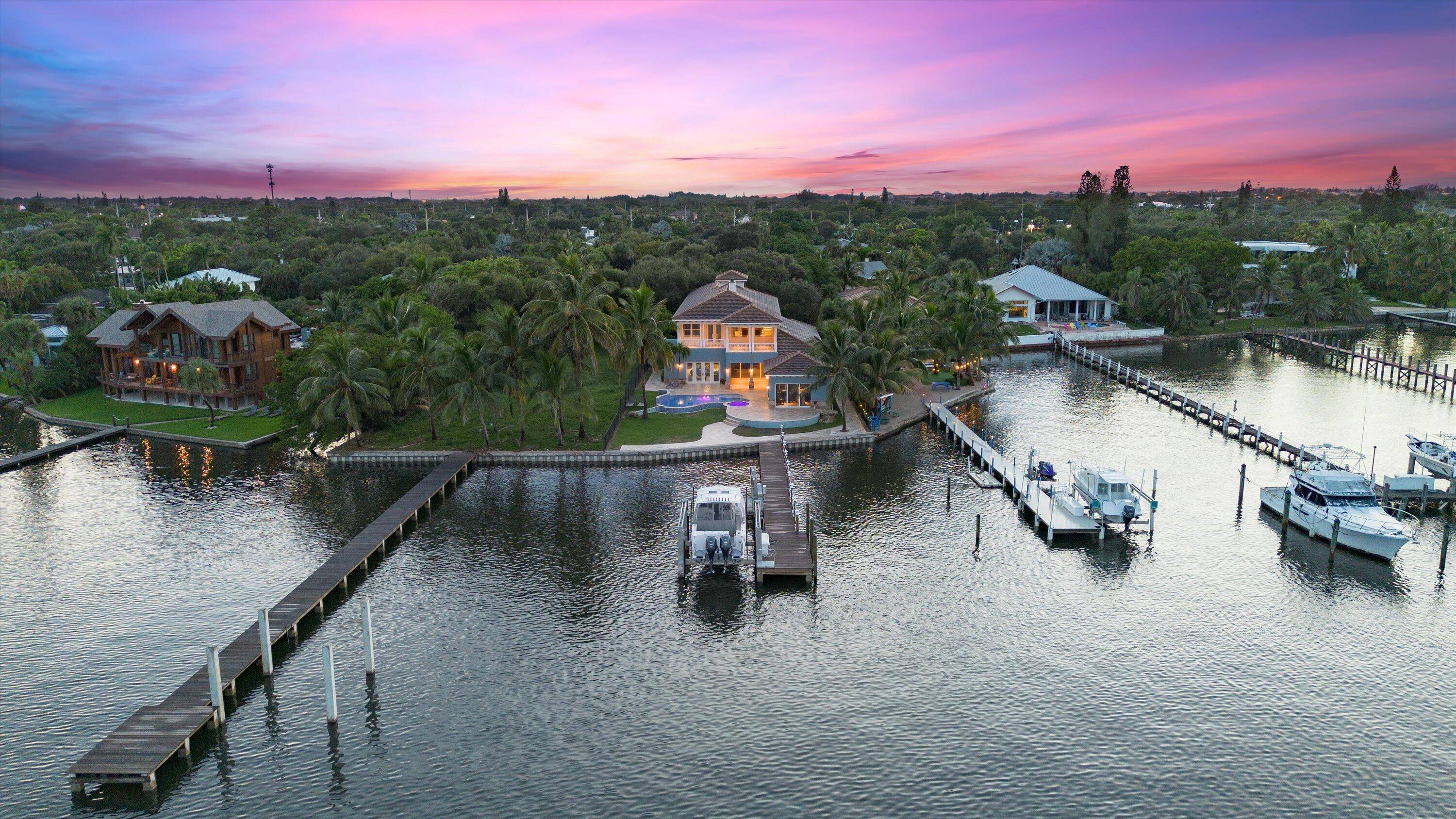 Direct Intracoastal estate for seasonal rental on one of the widest sections of the waterway.