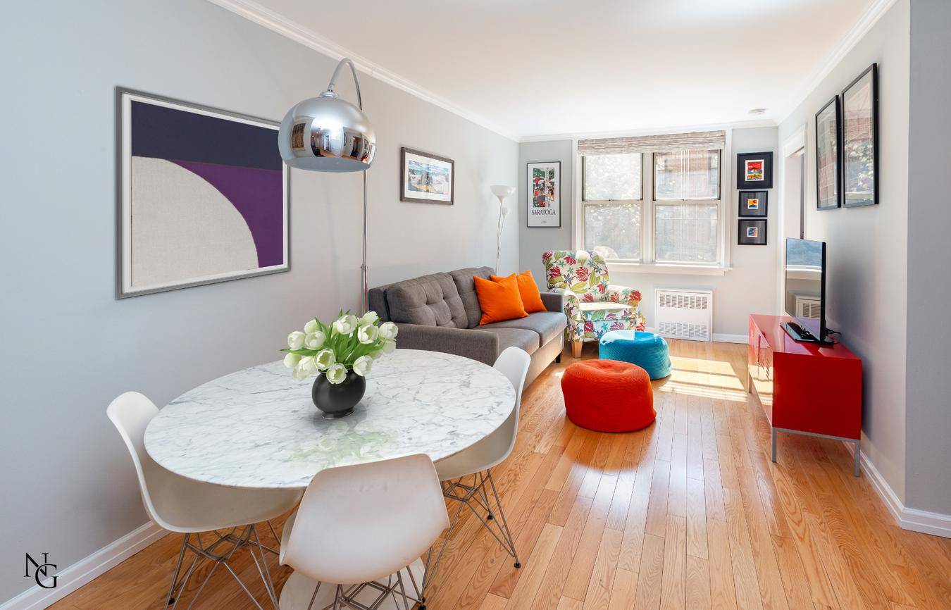 As you enter apartment 1A the original exposed brick and immense natural light will immediately immerse you into a warm and inviting environment, perfect for lounging with a glass of ...