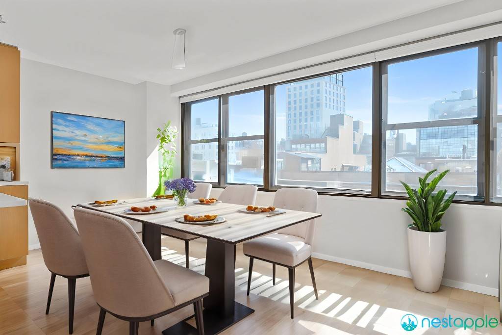 Perched high above Union Square, Residence 1009 at The Victoria is a sprawling home offering over 2, 200 square feet of light filled living space with breathtaking, unobstructed skyline views.