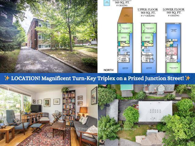 Fabulous Purpose Built Modernist Montreal Style European Style Brick Triplex in The Junction 2, 900 sq ft of Turnkey Living on a Coveted Tree Lined Street.