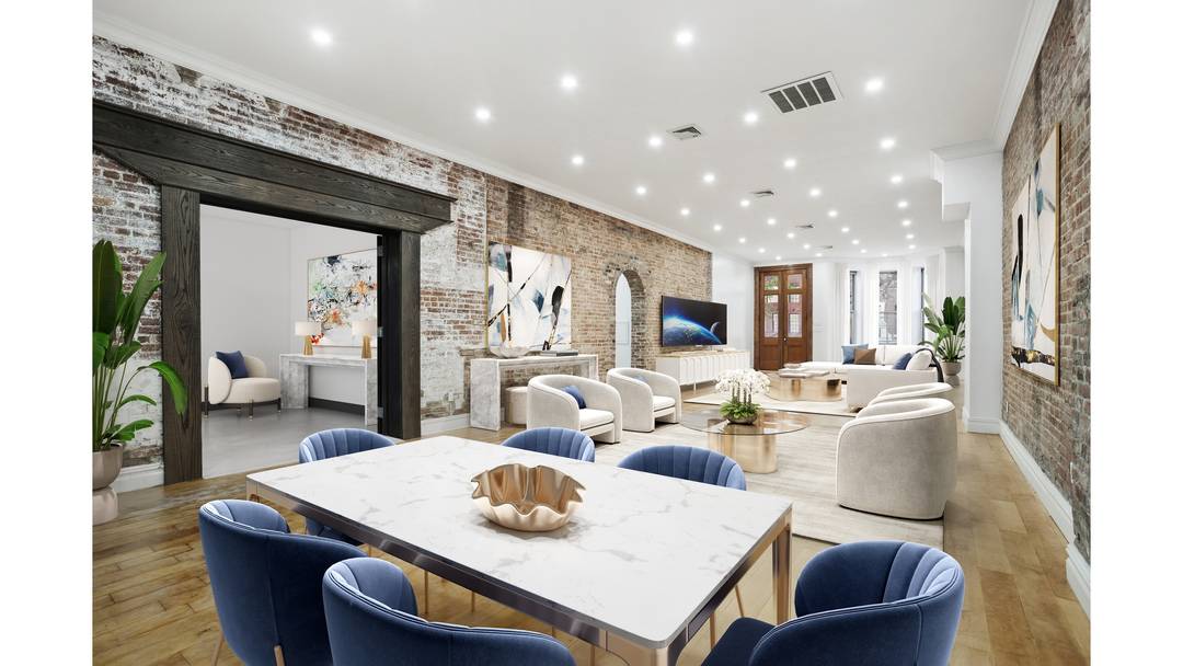 This amazing loft inspired residence with 2 large bedrooms and 2 full baths rests on the parlor floor of a handsome double wide 1895 brownstone located just one block from ...