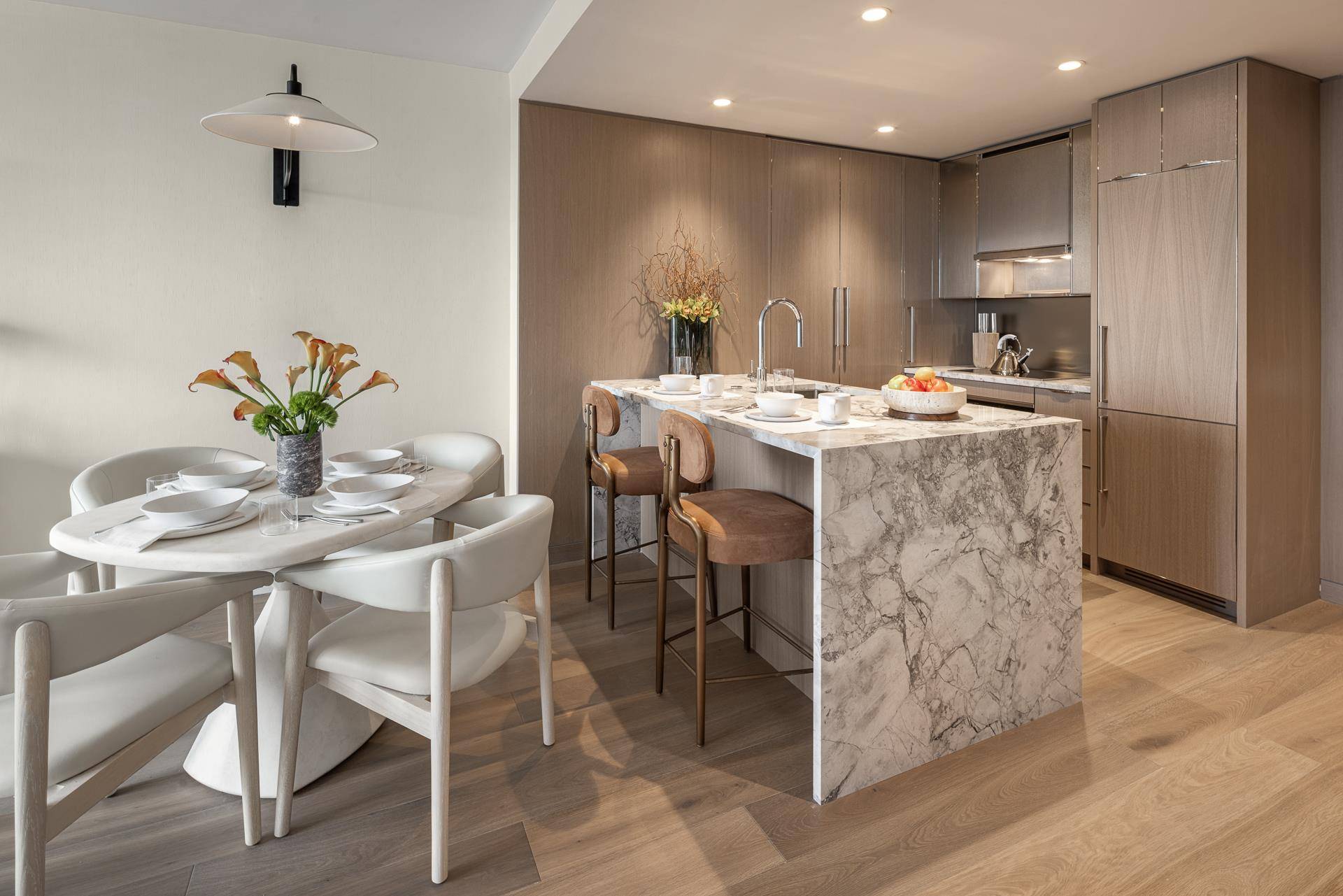 Immediate Occupancy This spacious 1, 215 square foot, one bedroom, plus alcove, one and a half bathroom residence designed by Thomas Juul Hansen, features an open living concept with floor ...
