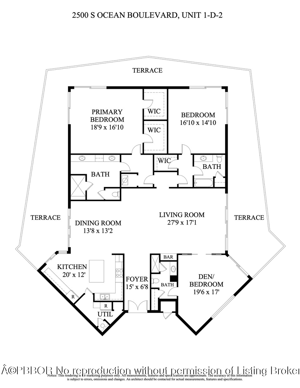 Experience unparalleled luxury in this totally ''gut'' renovated 3 bedroom, 3 bathroom residence with ocean to lake views, offering total privacy with no neighboring units in view.