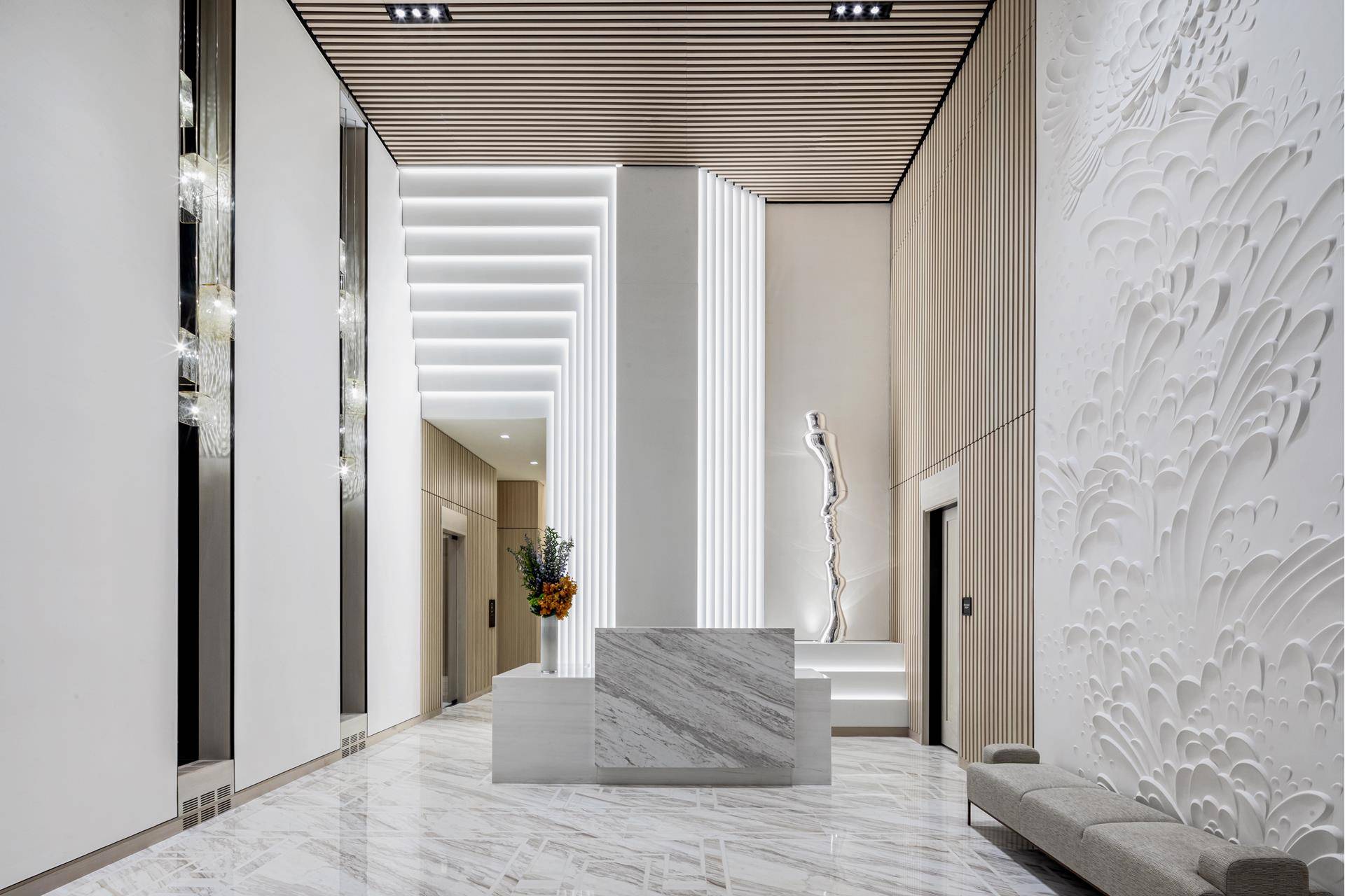 Immediate Occupancy. This expansive two bedroom, two and a half bathroom residence designed by Champalimaud offers North, East, and Southern exposures through floor to ceiling windows.