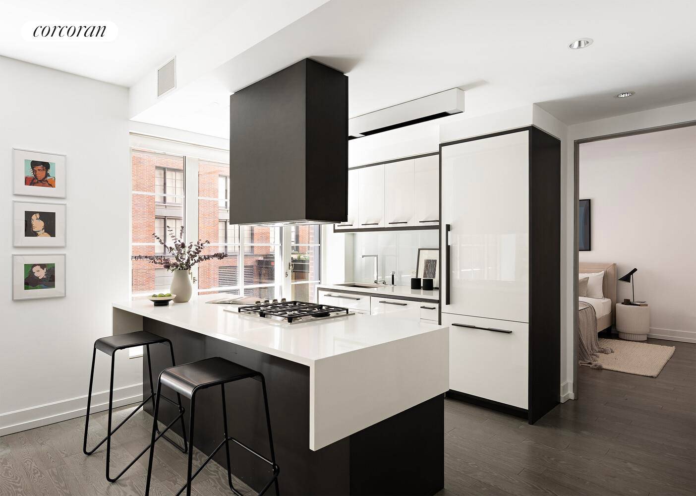 Experience refined living in this expansive one bedroom, one bathroom residence, where oversized windows invite natural light with Southern exposures overlooking a beautifully landscaped courtyard.