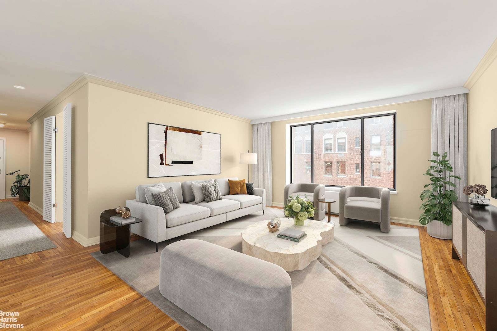 This sun filled, spacious three bedroom, three bath condominium with in unit washer dryer in Carnegie Hill has windowed eat in kitchen and open expansive vistas West and East.