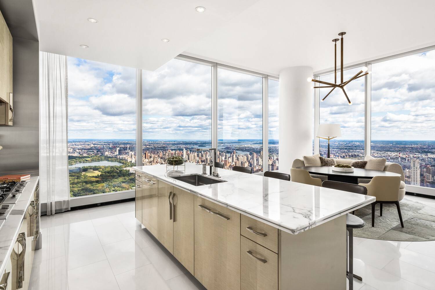 Tower three bedroom with triple prime exposures at Central Park Tower.