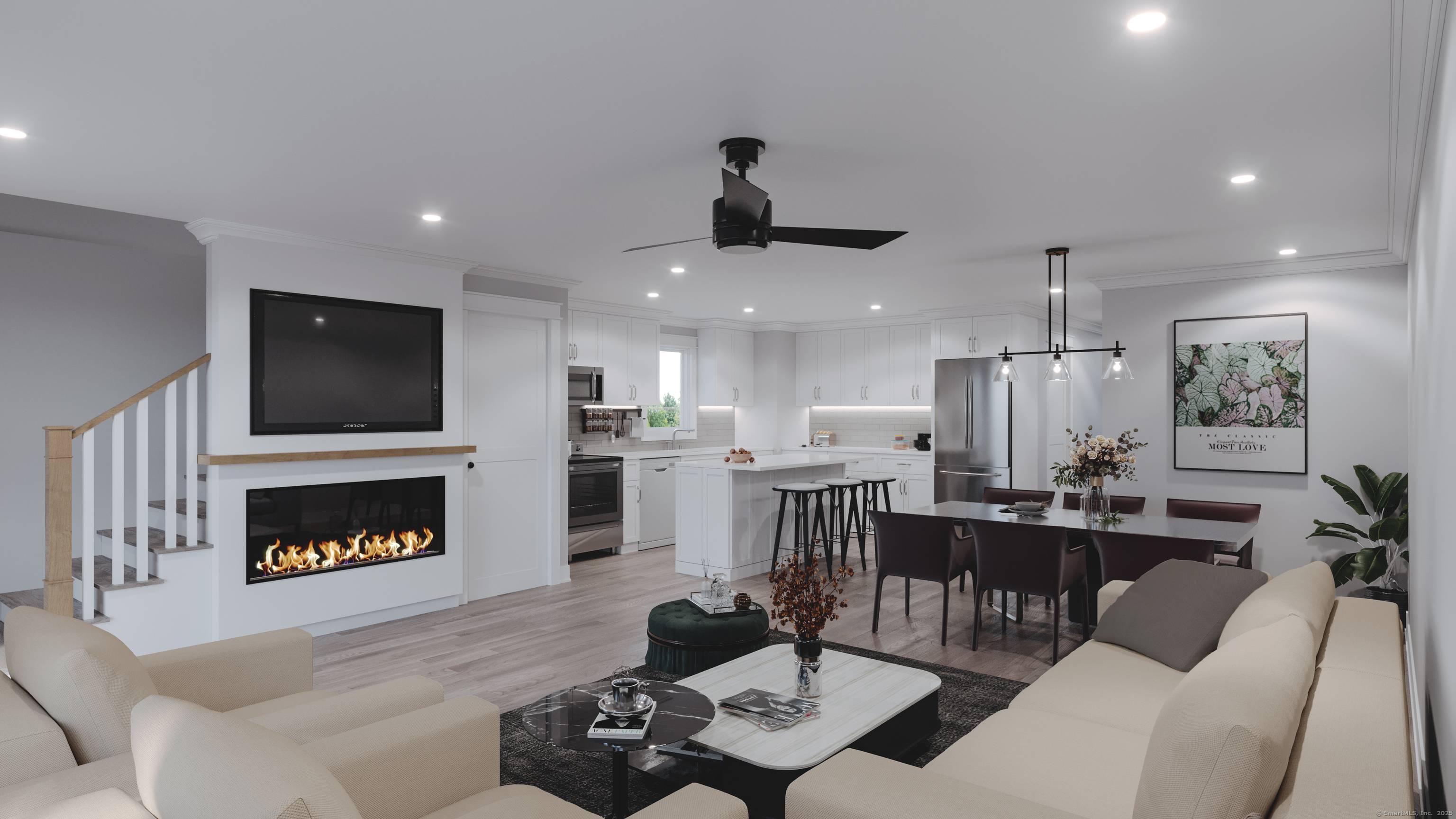 NEW CONSTRUCTION Late summer 2025 delivery Enjoy this unique townhouse style floor plan with 9' ceilings throughout the first floor, with crown moldings and two panel doors.
