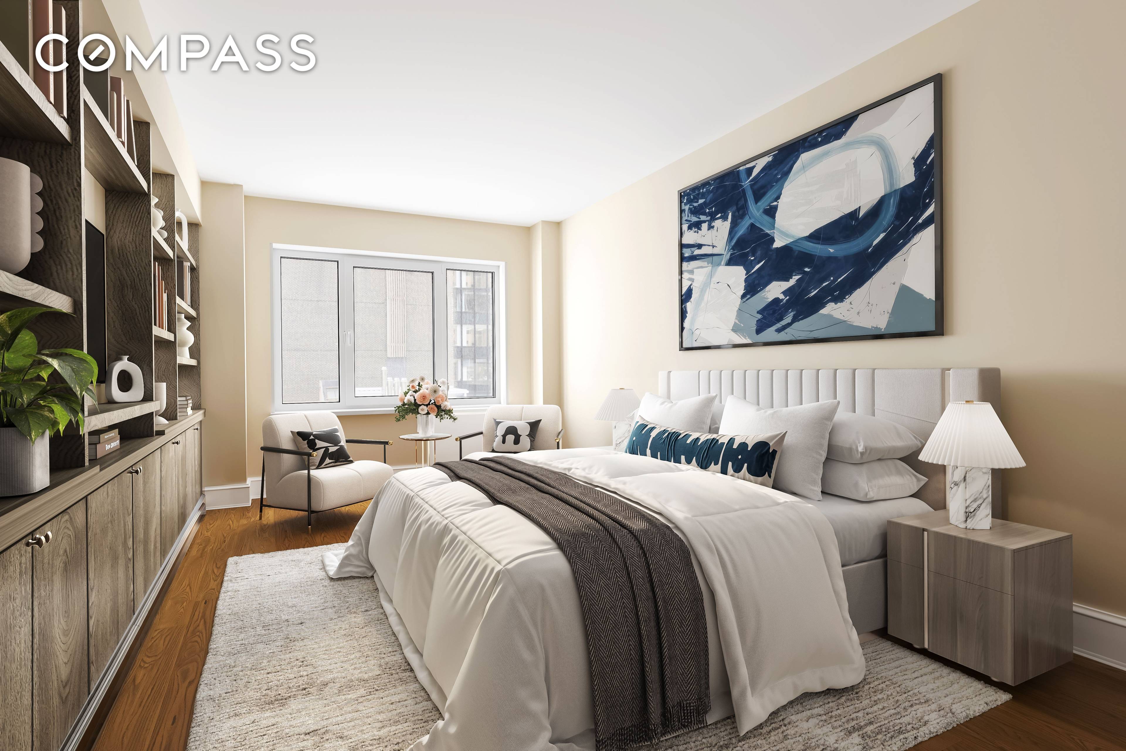 Expansive and beautifully designed, this 3 bedroom, 2 bathroom home sits in the heart of Midtown in an exclusive boutique full service condo.