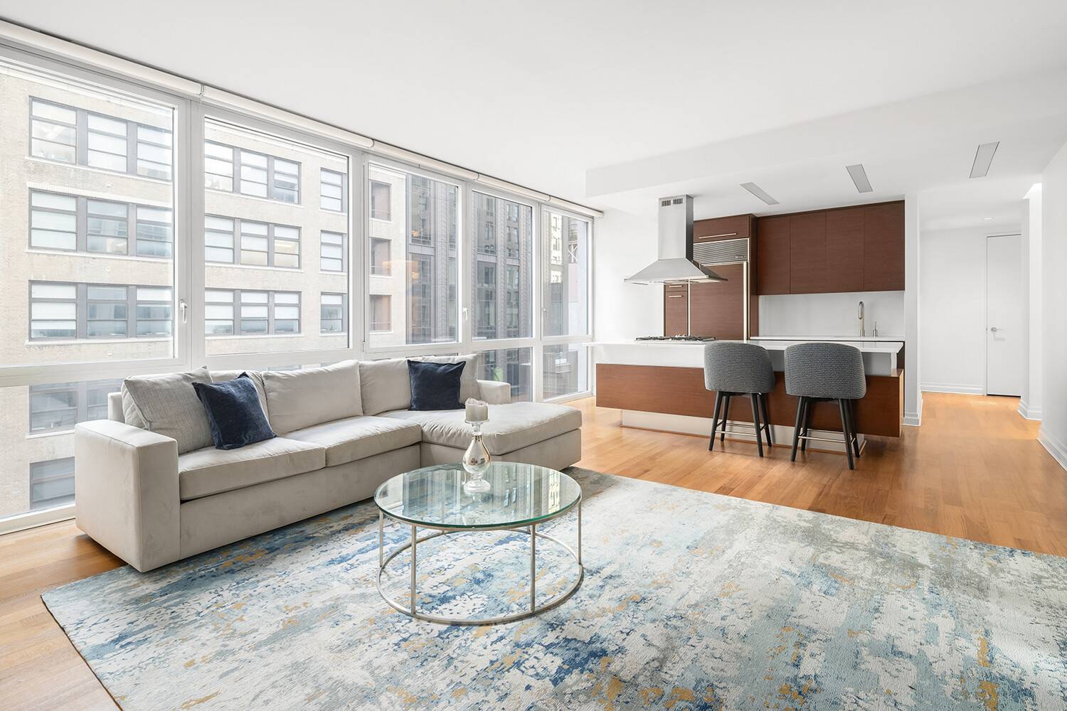 Extra large, south facing 855 square foot one bedroom home in the full service Twenty9th Park Madison Condominium, located perfectly in NoMad.