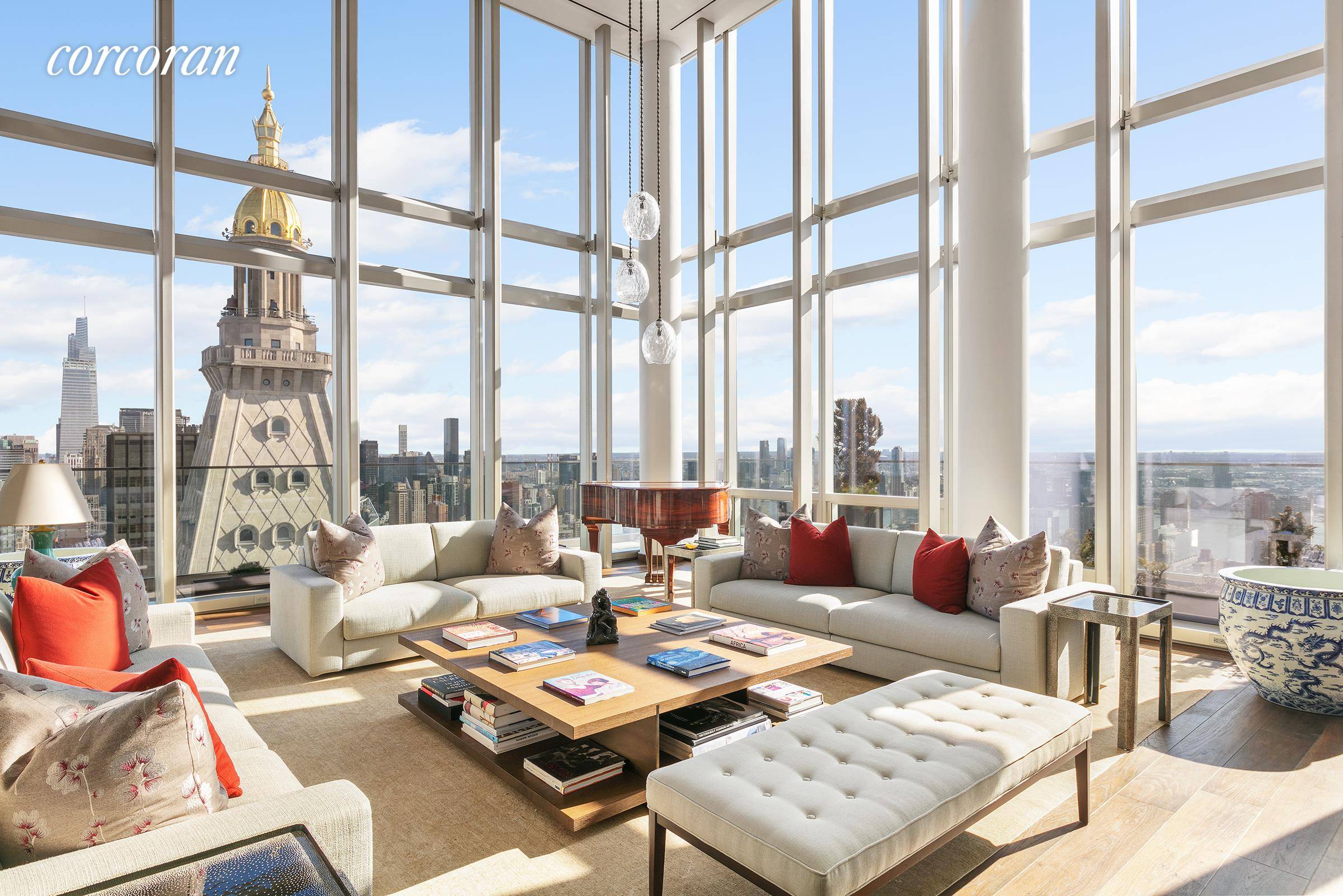 Crowning One Madison from the 58th to the 60th floors, the Triplex Penthouse boasts nearly 7, 000 square feet of open interior space with dramatic full height windows that offer ...