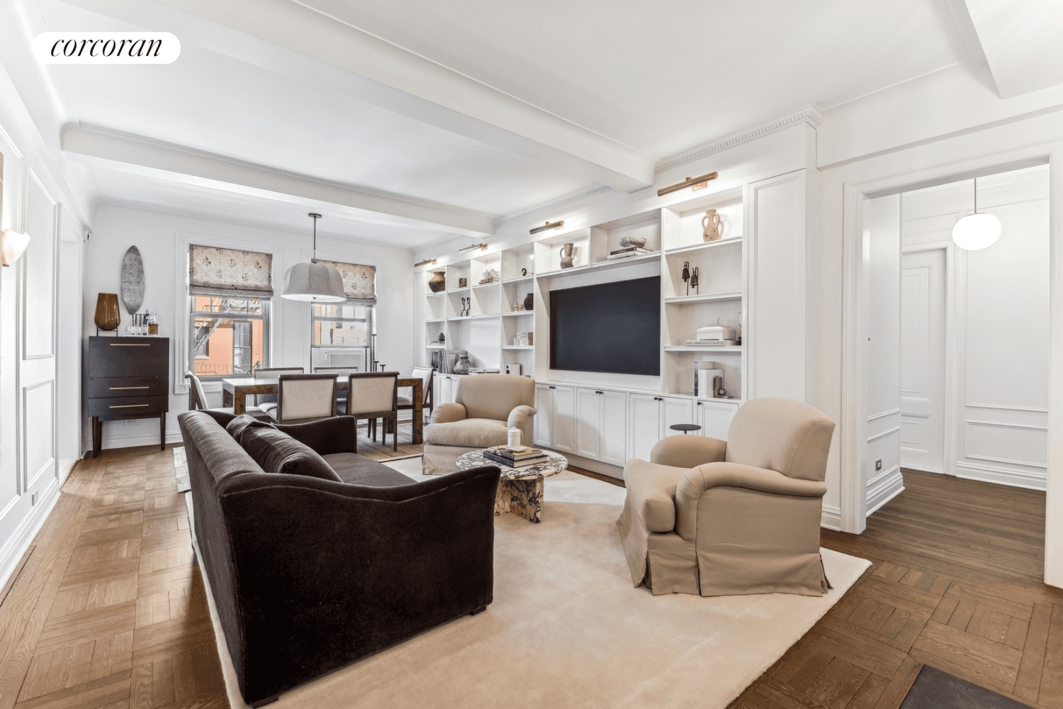 A Timeless West Village Gem Exquisitely Renovated Pre War Home This meticulously renovated, corner two bedroom residence seamlessly blends pre war charm with modern luxury in the coveted West Village.