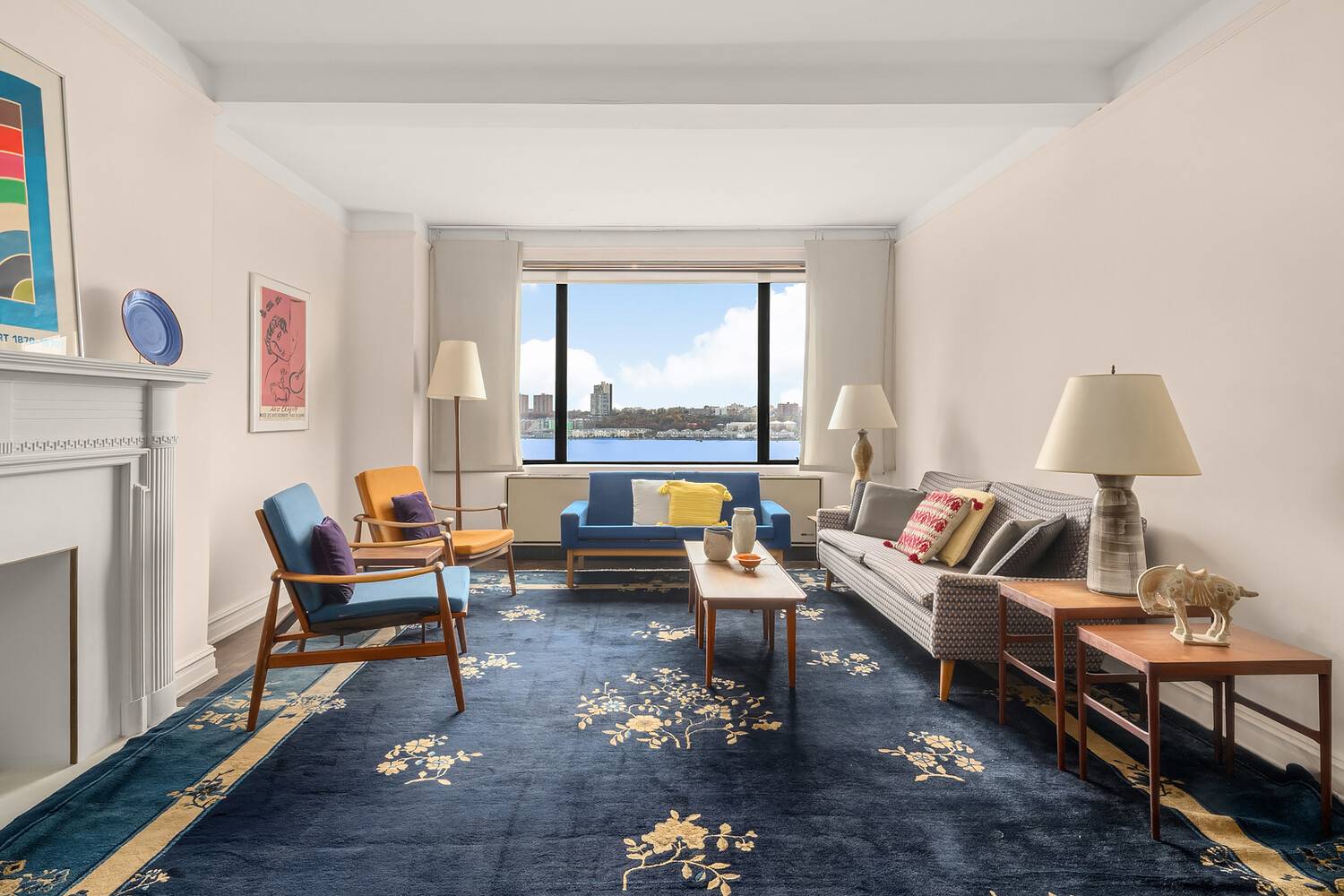 Offering panoramic direct Hudson River and Riverside Park views, this exceptional sun filled and bright high floor corner large 2 bedroom 2 bathroom art deco prewar home built 1937 resides ...