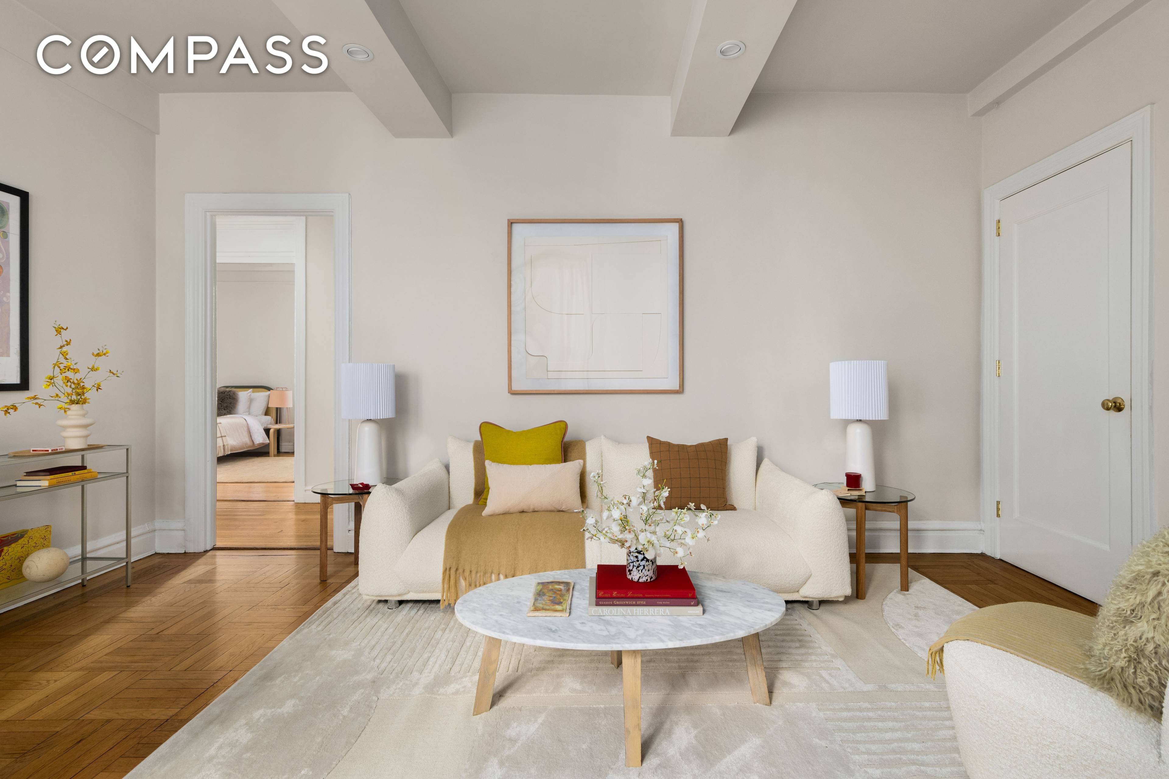 With the grace of high ceilings and wood floors and the ease of a renovated kitchen and bathroom, this 2 bedroom home offers serene comfort in a coveted location.